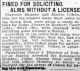 Fined For Soliciting ALMS Without A License