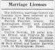Hartford Courant Dec 02 1942 Pg 6 Marriage License Applications